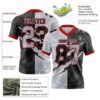 Custom Black Gray-Red Authentic Gradient Fashion Scratch Football Jersey