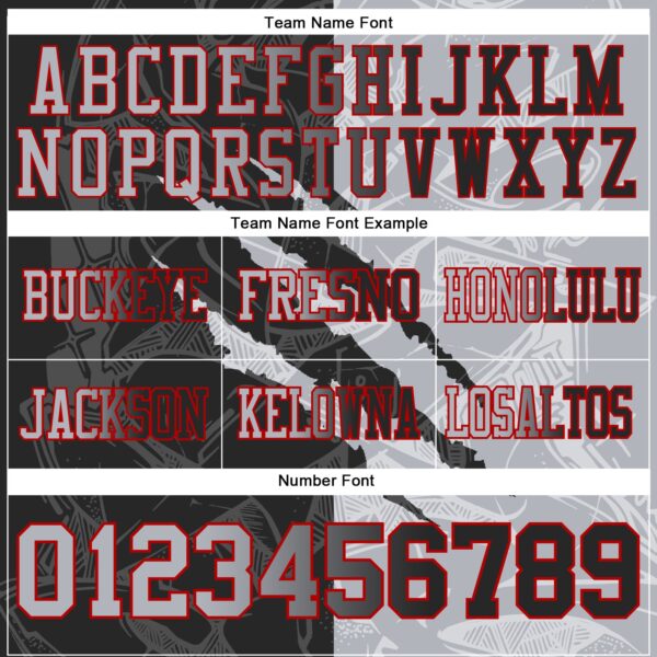 Custom Black Gray-Red Authentic Gradient Fashion Scratch Football Jersey