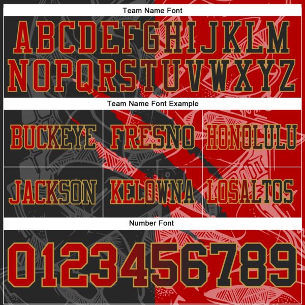 Custom Black Red-Old Gold Authentic Gradient Fashion Scratch Football Jersey