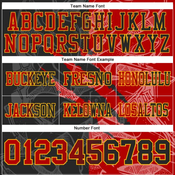 Custom Black Red-Gold Authentic Gradient Fashion Scratch Football Jersey