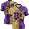 Custom Purple Old Gold-Black Authentic Gradient Fashion Scratch Football Jersey