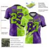 Custom Purple Neon Green-Black Authentic Gradient Fashion Scratch Football Jersey