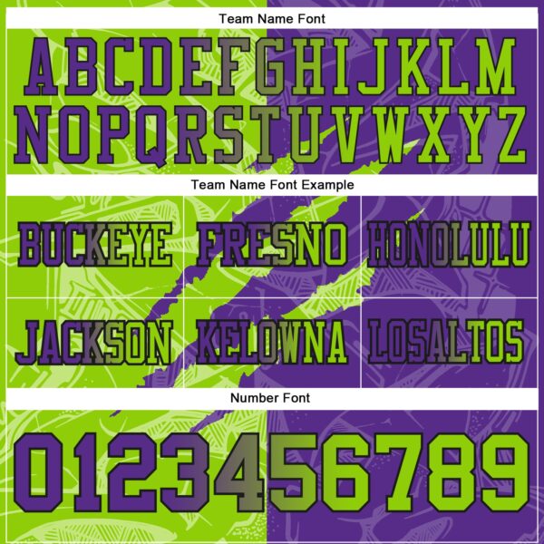 Custom Purple Neon Green-Black Authentic Gradient Fashion Scratch Football Jersey