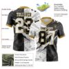 Custom Black White-Old Gold Authentic Gradient Fashion Scratch Football Jersey