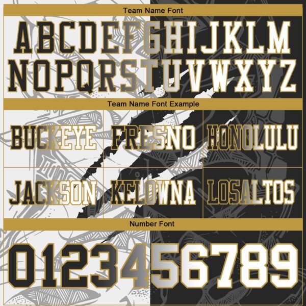 Custom Black White-Old Gold Authentic Gradient Fashion Scratch Football Jersey