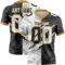 Custom Black White-Old Gold Authentic Gradient Fashion Scratch Football Jersey