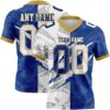 Custom Royal White-Old Gold Authentic Gradient Fashion Scratch Football Jersey