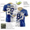 Custom Royal White-Old Gold Authentic Gradient Fashion Scratch Football Jersey