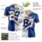 Gradient0719-2 Custom Royal White-Old Gold Authentic Gradient Fashion Scratch Football Jersey