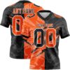 Custom Black Orange-White Authentic Gradient Fashion Scratch Football Jersey