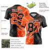 Custom Black Orange-White Authentic Gradient Fashion Scratch Football Jersey