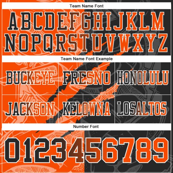 Custom Black Orange-White Authentic Gradient Fashion Scratch Football Jersey