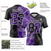 Custom Black Purple-White Authentic Gradient Fashion Scratch Football Jersey