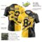Gradient0722-2 Custom Black Yellow-White Authentic Gradient Fashion Scratch Football Jersey