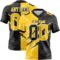 Gradient0722 Custom Black Yellow-White Authentic Gradient Fashion Scratch Football Jersey