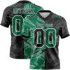 Custom Black Kelly Green-White Authentic Gradient Fashion Scratch Football Jersey
