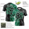 Custom Black Kelly Green-White Authentic Gradient Fashion Scratch Football Jersey