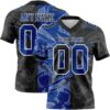 Custom Black Royal-White Authentic Gradient Fashion Scratch Football Jersey