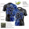Custom Black Royal-White Authentic Gradient Fashion Scratch Football Jersey