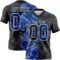 Gradient0724 Custom Black Royal-White Authentic Gradient Fashion Scratch Football Jersey