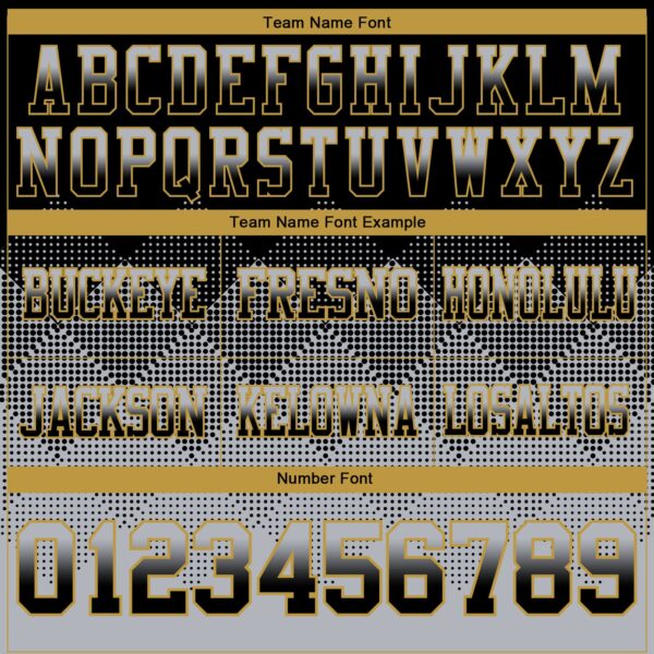 Custom Black Gray-Old Gold Authentic Gradient Square Shape Flag Football Jersey