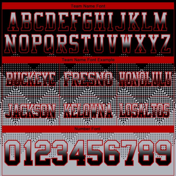 Custom Black Gray-Red Authentic Gradient Square Shape Flag Football Jersey