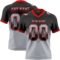 Gradient0728 Custom Black Gray-Red Authentic Gradient Square Shape Flag Football Jersey