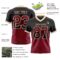 Gradient0730-2 Custom Black Crimson-Cream Authentic Gradient Square Shape Flag Football Jersey