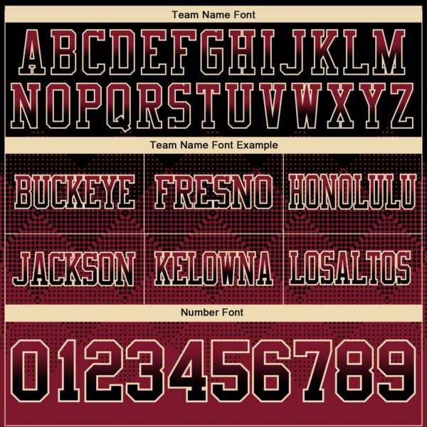 Custom Black Crimson-Cream Authentic Gradient Square Shape Flag Football Jersey