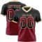 Gradient0730 Custom Black Crimson-Cream Authentic Gradient Square Shape Flag Football Jersey