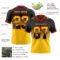 Gradient0731-2 Custom Black Yellow-Red Authentic Gradient Square Shape Flag Football Jersey