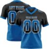 Custom Black Blue-White Authentic Gradient Square Shape Flag Football Jersey