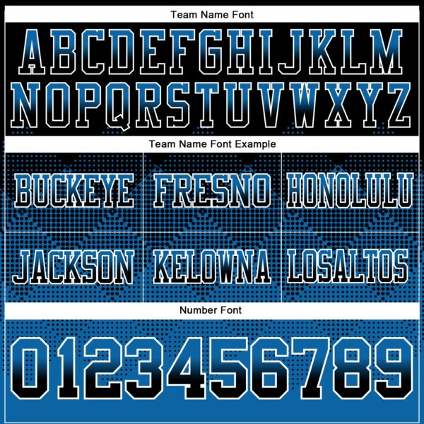 Custom Black Blue-White Authentic Gradient Square Shape Flag Football Jersey