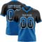 Gradient0733 Custom Black Blue-White Authentic Gradient Square Shape Flag Football Jersey