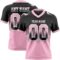 Custom Black Light Pink-White Authentic Gradient Square Shape Flag Football Jersey