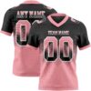 Custom Black Medium Pink-White Authentic Gradient Square Shape Flag Football Jersey
