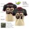 Gradient0736-2 Custom Black Cream-Crimson Authentic Gradient Square Shape Flag Football Jersey