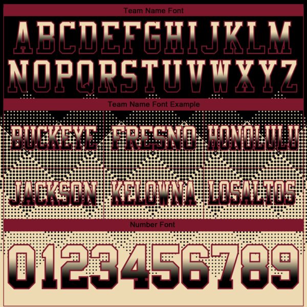 Custom Black Cream-Crimson Authentic Gradient Square Shape Flag Football Jersey