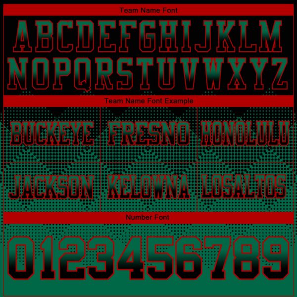 Custom Black Kelly Green-Red Authentic Gradient Square Shape Flag Football Jersey