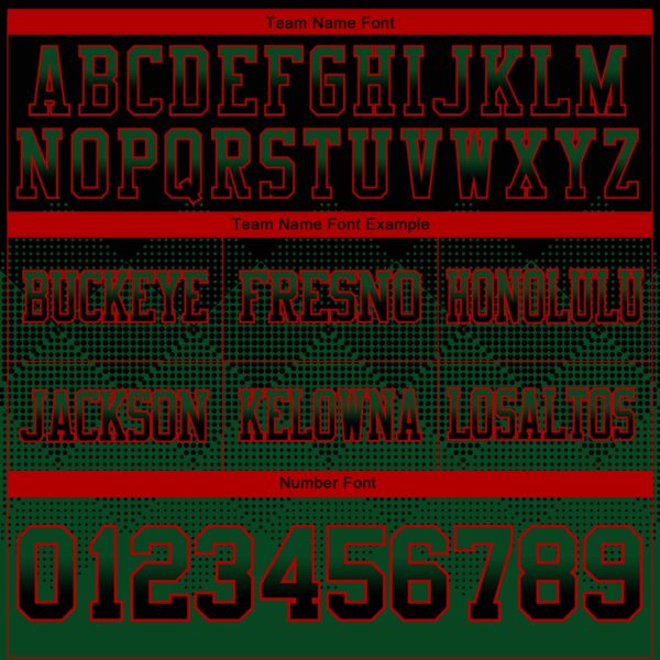 Custom Black Green-Red Authentic Gradient Square Shape Flag Football Jersey