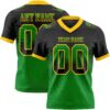 Gradient0739 Custom Black Grass Green-Yellow Authentic Gradient Square Shape Flag Football Jersey