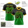 Gradient0739-2 Custom Black Grass Green-Yellow Authentic Gradient Square Shape Flag Football Jersey