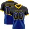 Gradient0740 Custom Black Royal-Yellow Authentic Gradient Square Shape Flag Football Jersey