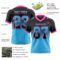 Gradient0746-2 Custom Black Sky Blue-Pink Authentic Gradient Square Shape Flag Football Jersey