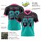 Gradient0747-2 Custom Black Aqua-Pink Authentic Gradient Square Shape Flag Football Jersey