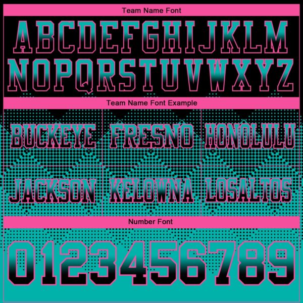 Custom Black Aqua-Pink Authentic Gradient Square Shape Flag Football Jersey