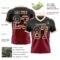 Gradient0749-2 Custom Black Vintage USA Flag Crimson-Cream Authentic Gradient Square Shape Flag Football Jersey