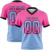Gradient0750 Custom Pink Light Blue-Black Authentic Gradient Square Shape Flag Football Jersey