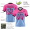 Gradient0750-2 Custom Pink Light Blue-Black Authentic Gradient Square Shape Flag Football Jersey