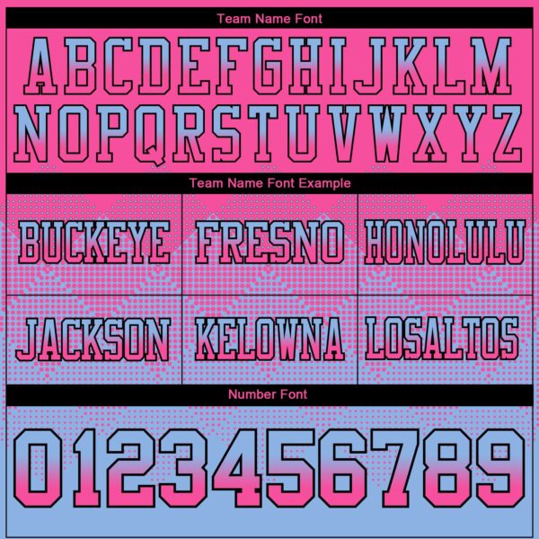 Custom Pink Light Blue-Black Authentic Gradient Square Shape Flag Football Jersey